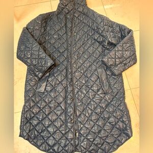 Sam Edelman Navy Quilted Outerwear ( thigh length).